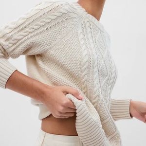 Cable-Knit Crewneck Sweater